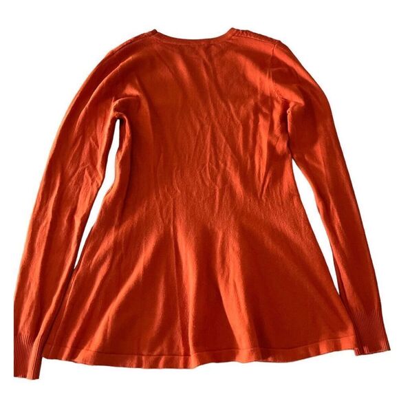 Vila Milano Womens Sweater Small Orange Long Sleeve Crew Neck Solid Wool Blend - Picture 2 of 10